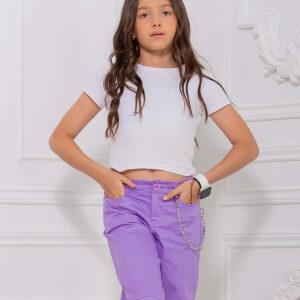Pantalón en drill tipo jogger niñas
