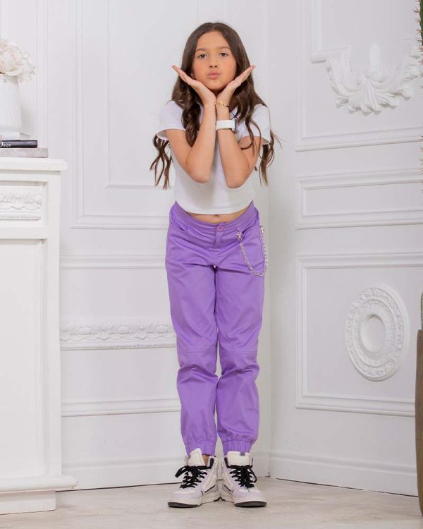Pantalón en drill tipo jogger niñas - Image 3