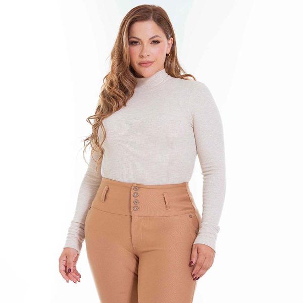 Pantalón en pontiroma bota media plus size - Image 3